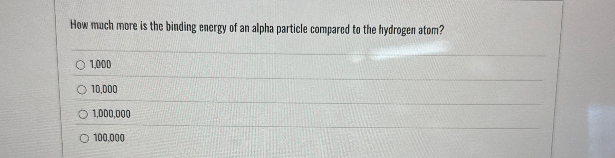 How much more is the binding energy of an alpha