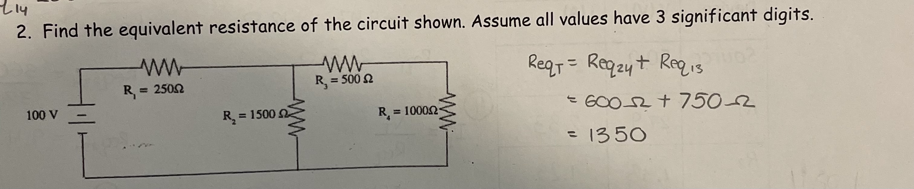 Find the equivalent resistance of the circuit