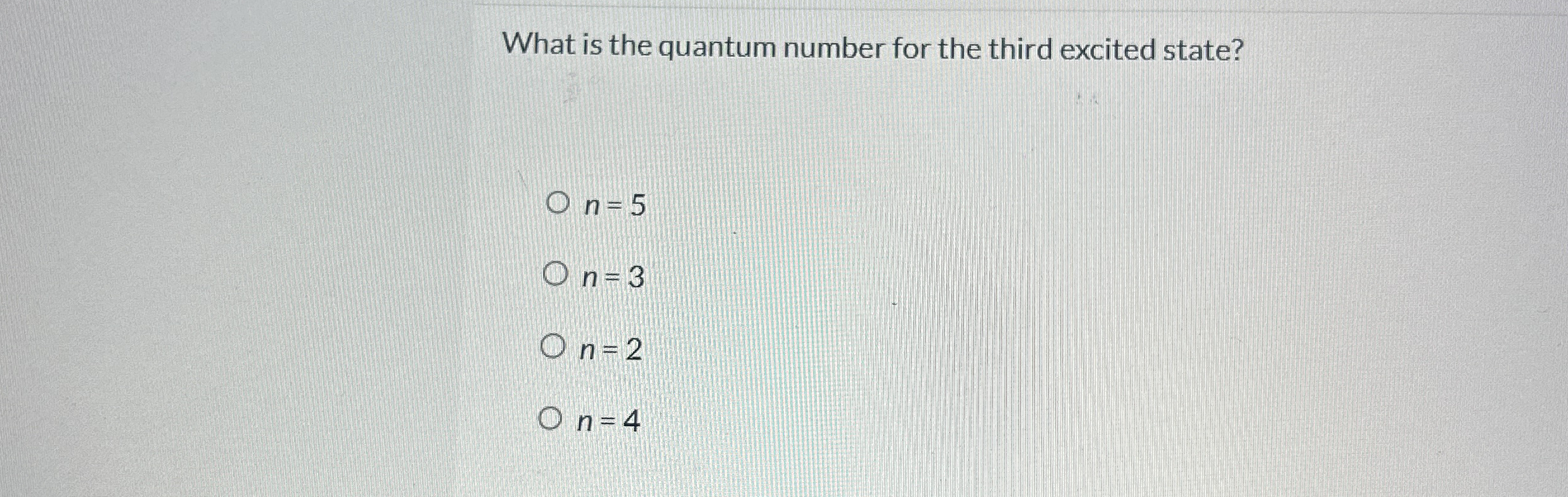 What is the quantum number for the third excited
