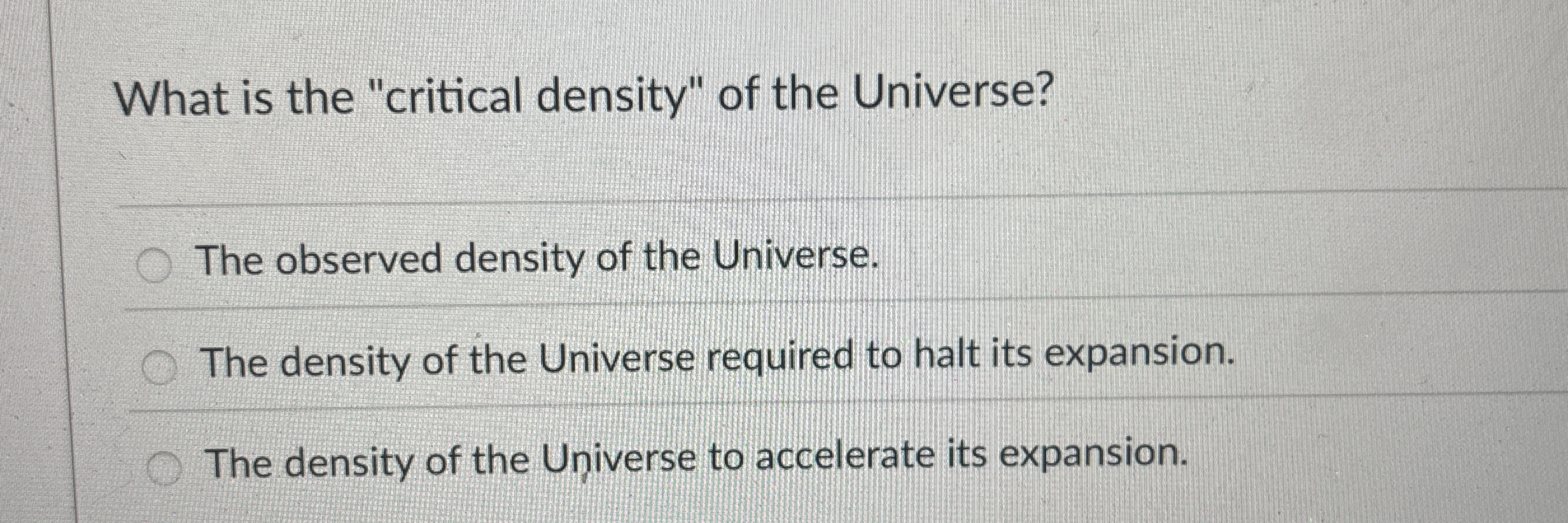 What is the "critical density" of the Universe?