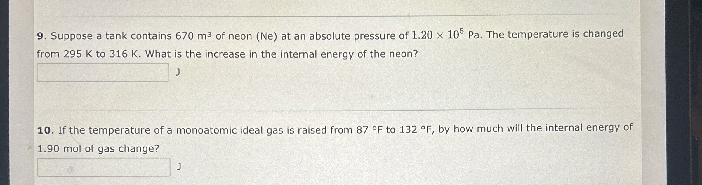 Suppose a tank contains 6 7 0 m 3 of neon ( N e )