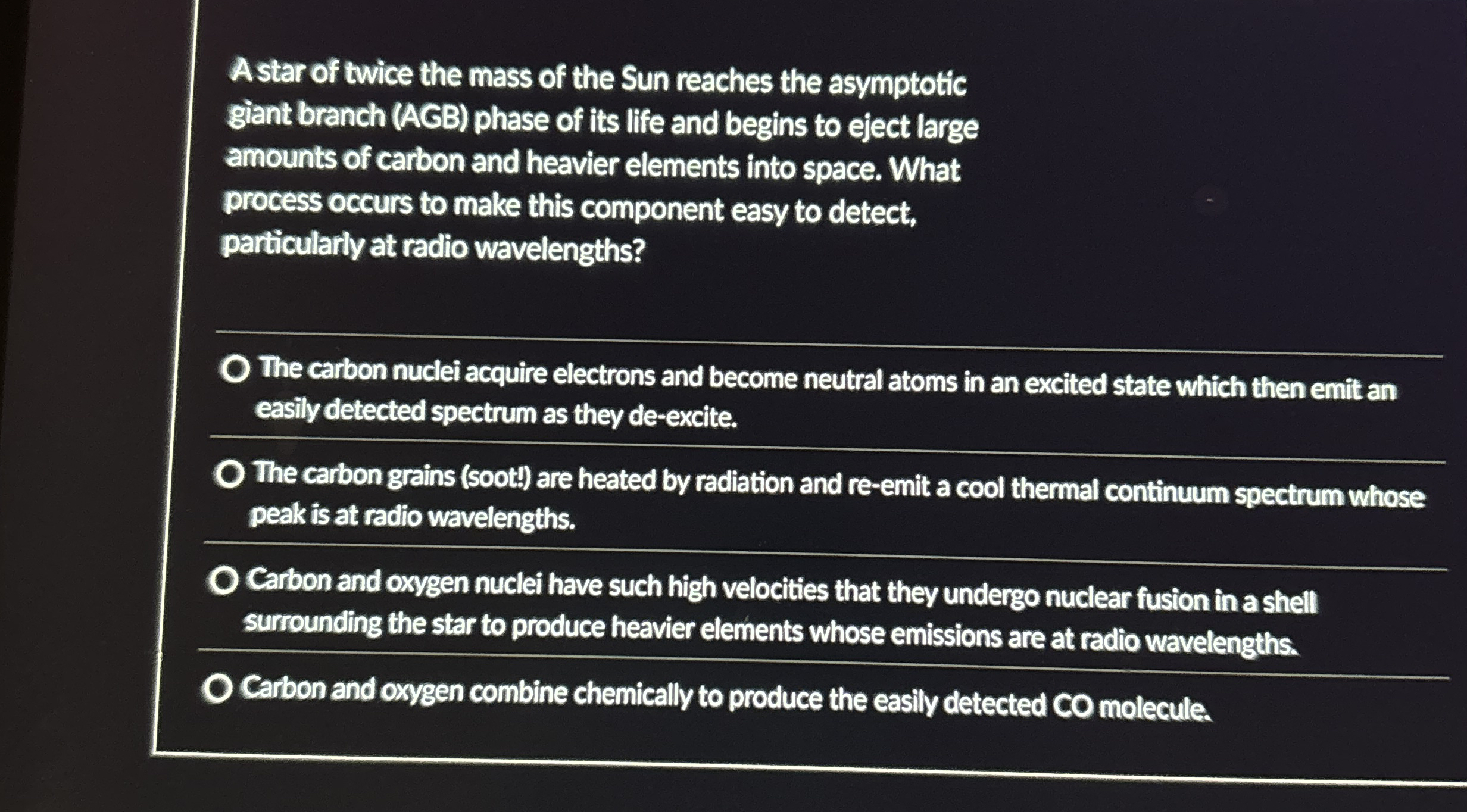 A star of twice the mass of the Sun reaches the