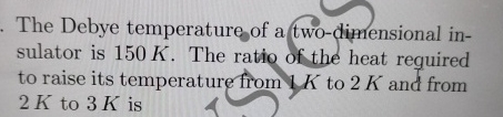 The Debye temperature of a two - dimensional