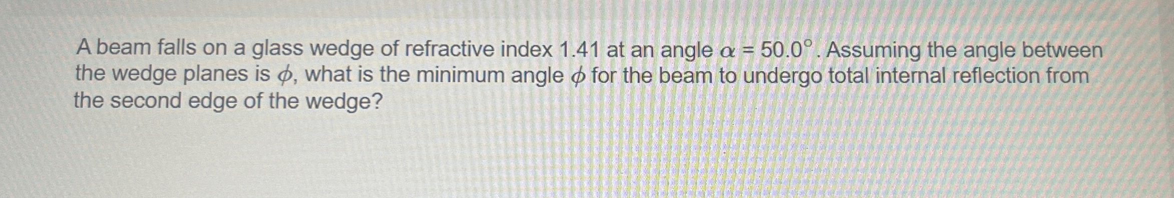 A beam falls on a glass wedge of refractive index