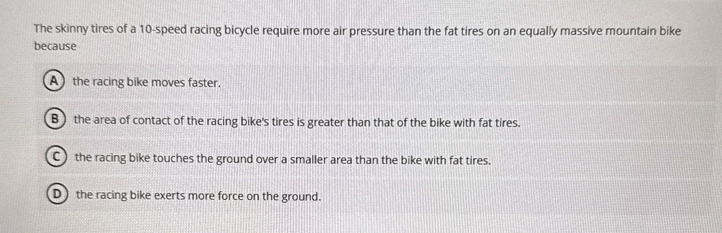 The skinny tires of a 1 0 - speed racing bicycle