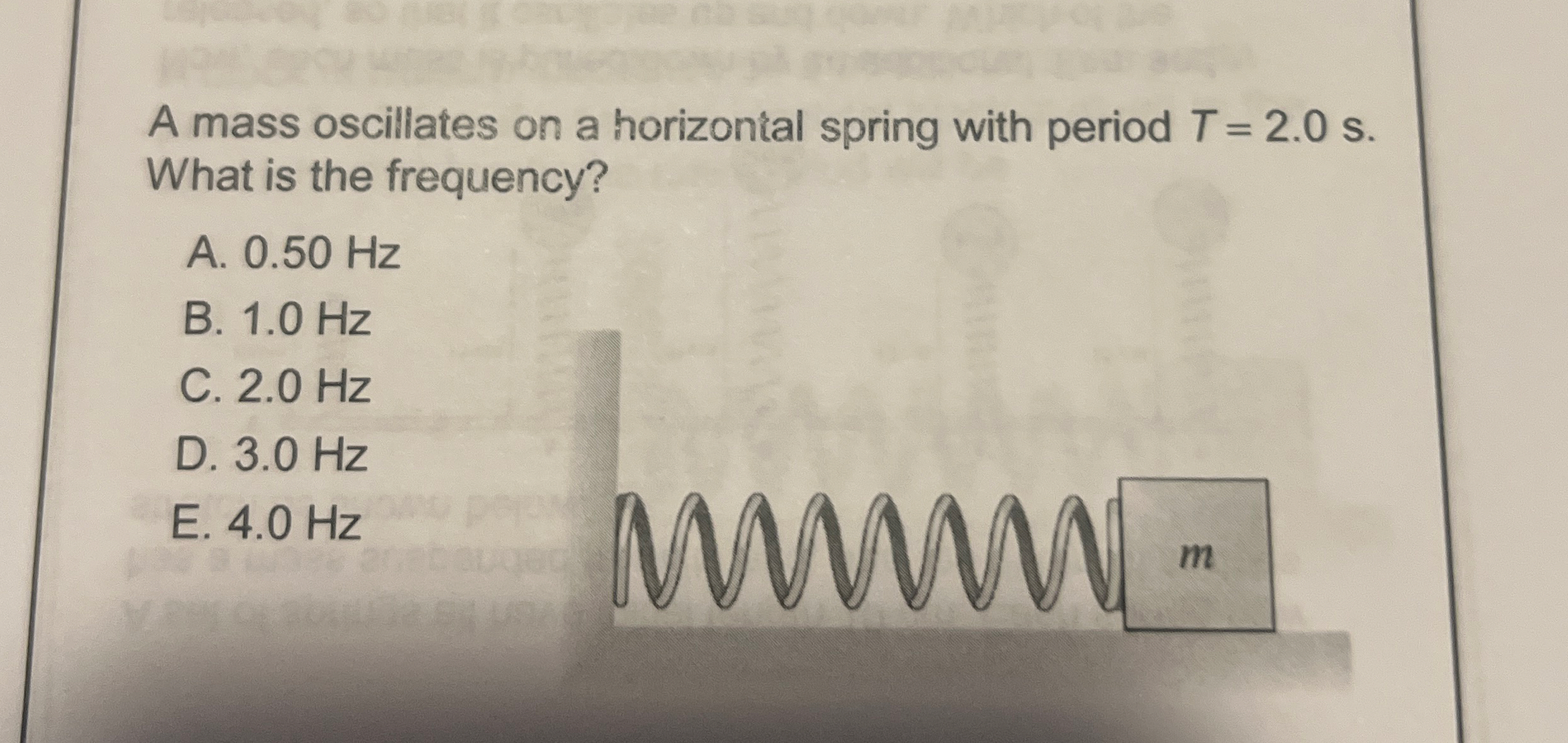 A mass oscillates on a horizontal spring with