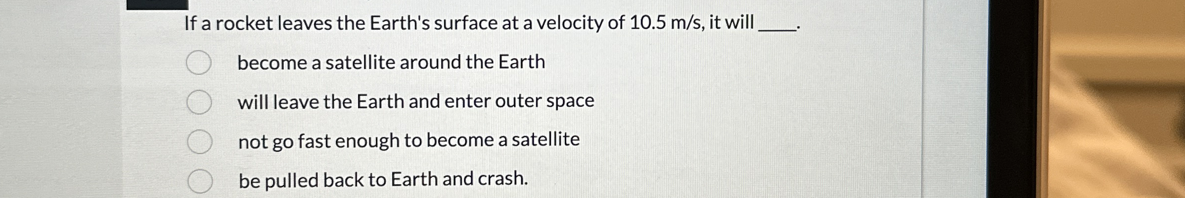If a rocket leaves the Earth's surface at a