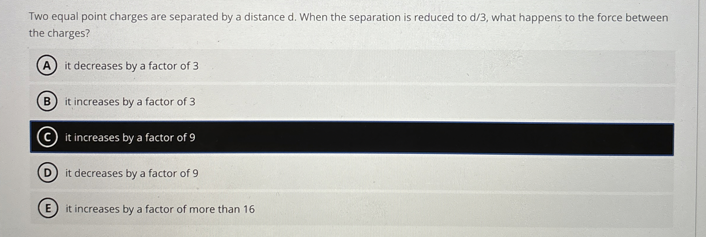 Two equal point charges are separated by a