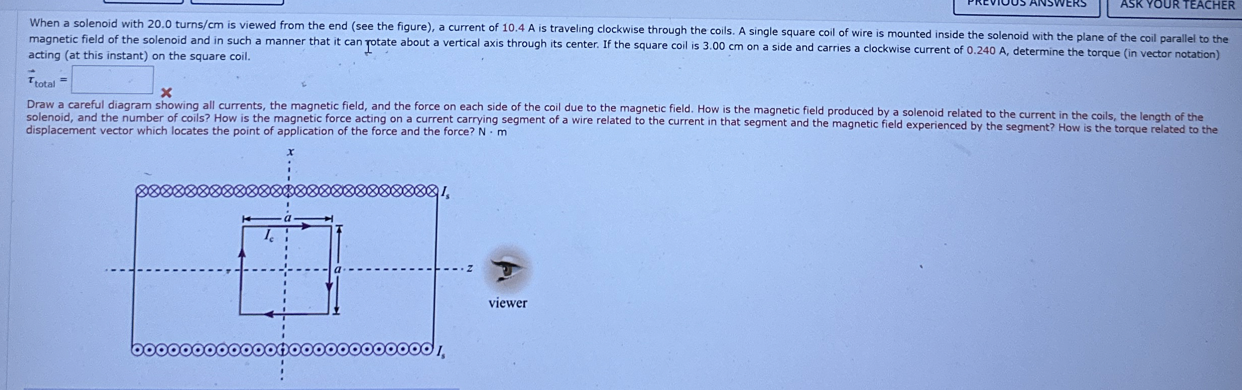 PREVIUUS ANSWERS ASK YOUR TEACHER acting ( at