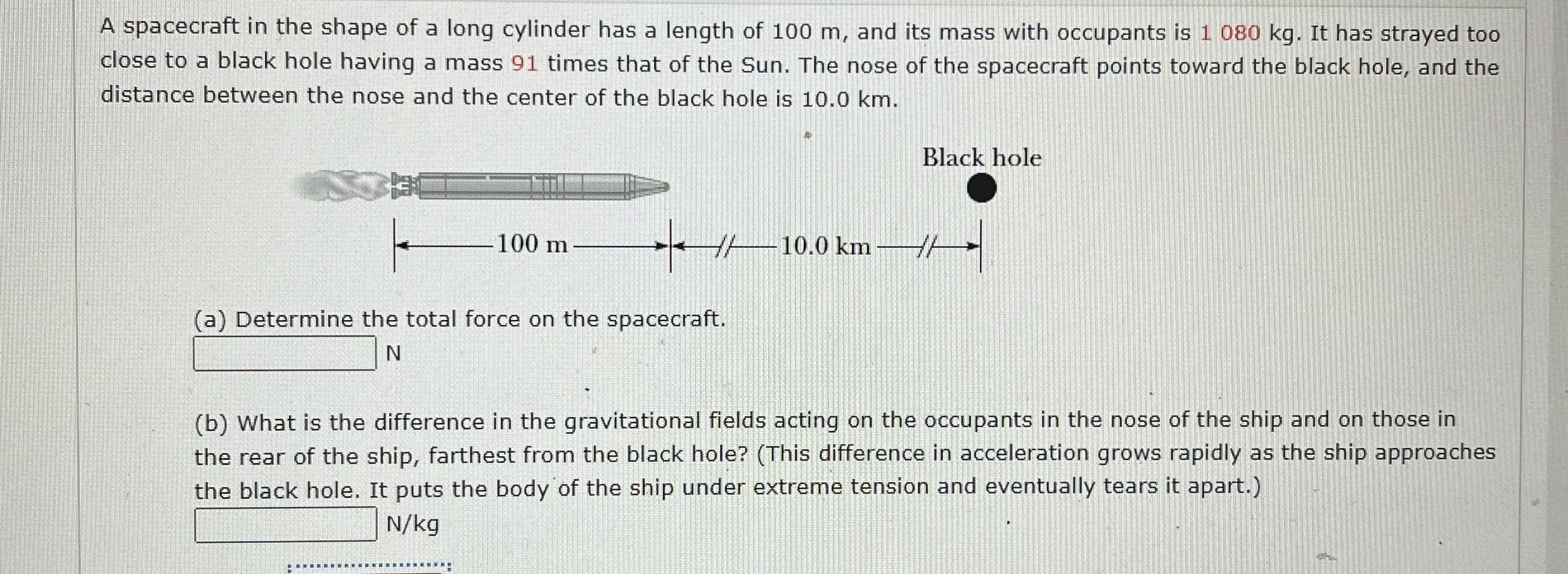 A spacecraft in the shape of a long cylinder has