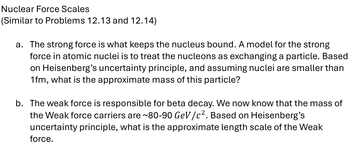 Nuclear Force Scales a . The strong force is what