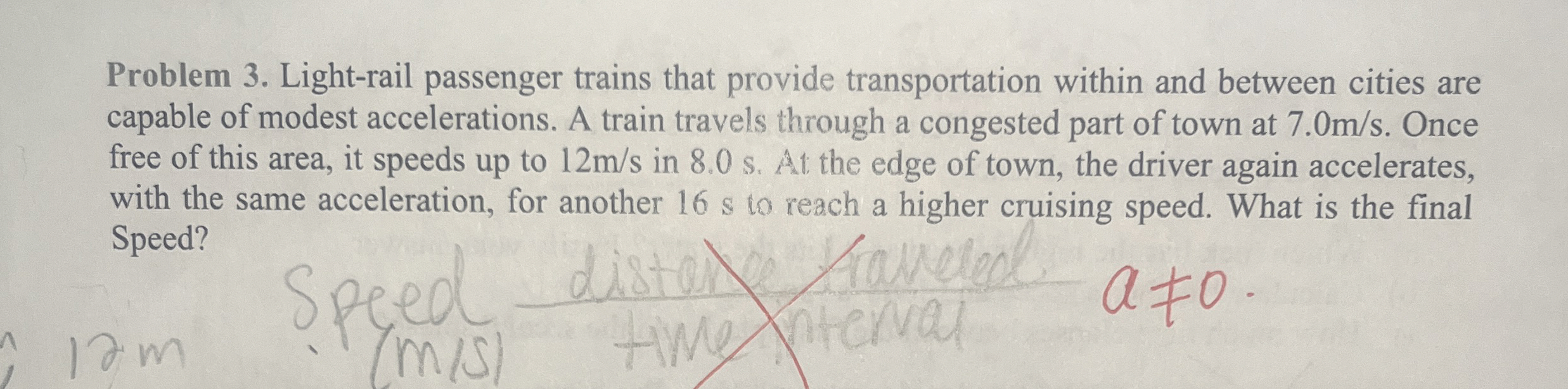Problem 3 . Light - rail passenger trains that