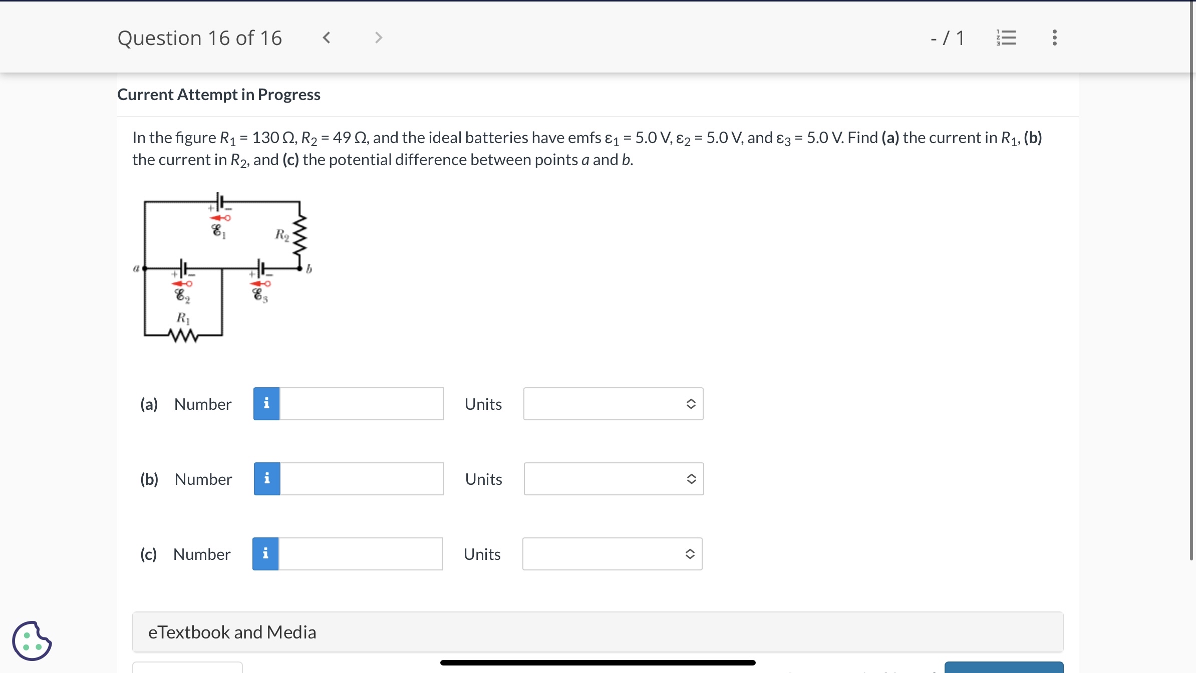 Question 1 6 of 1 6 / 1 Current Attempt in