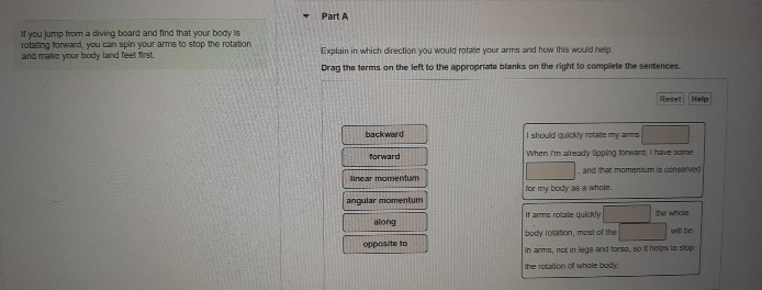 Part A If you fump from a diving board and find