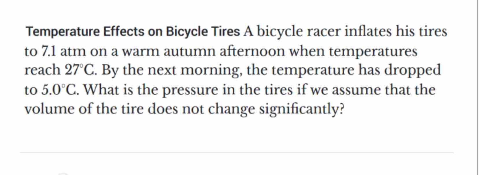 Temperature Effects on Bicycle Tires A bicycle