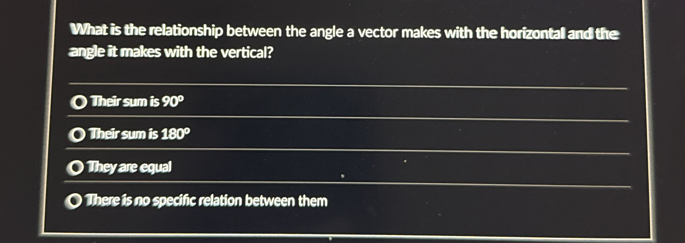 What is the relationship between the angle a