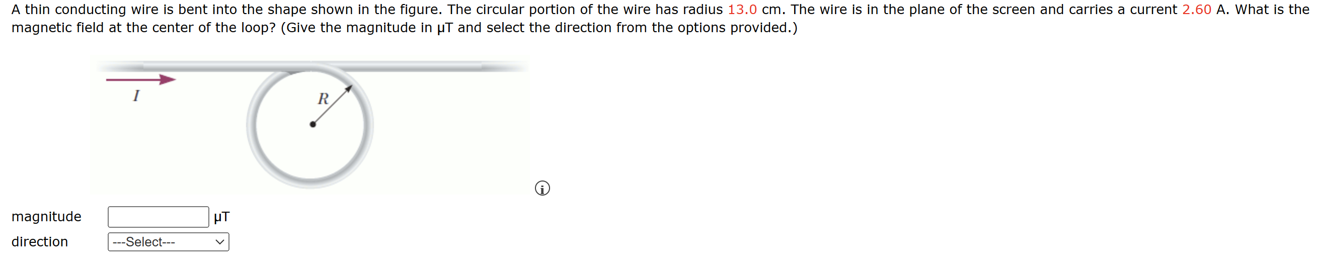 A thin conducting wire is bent into the shape