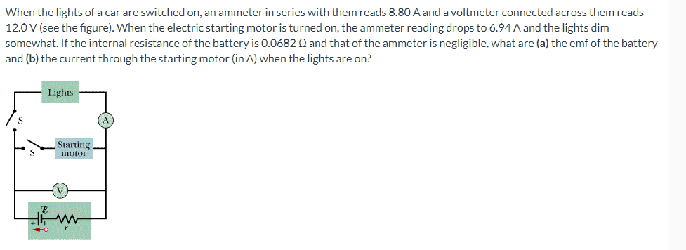 When the lights of a car are switched on , an