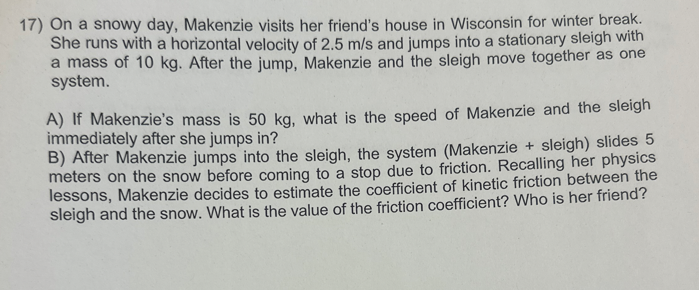 On a snowy day, Makenzie visits her friend's