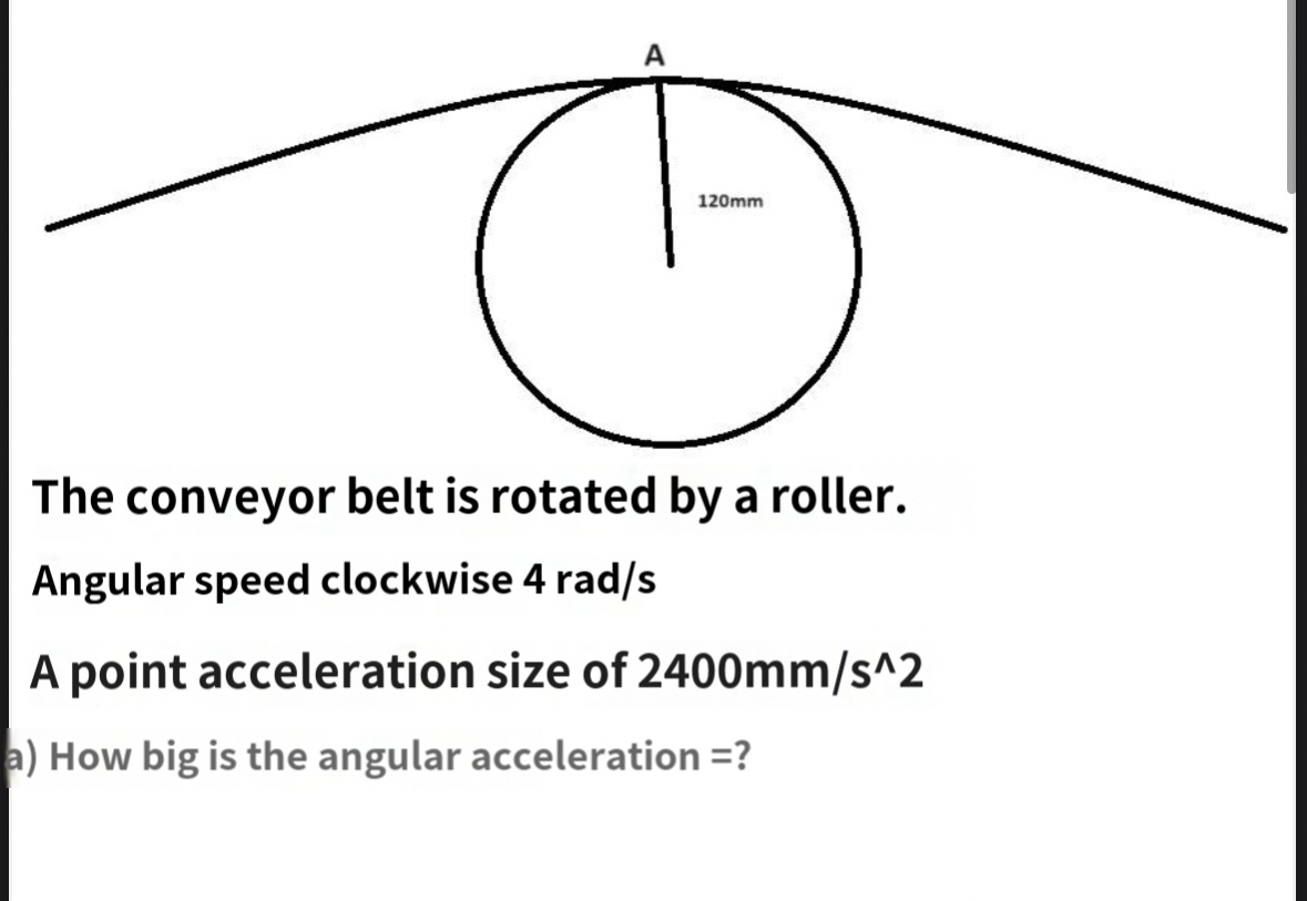The conveyor belt is rotated by a roller. Angular
