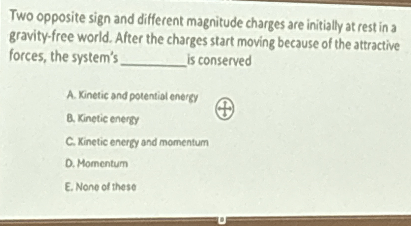 Two opposite sign and different magnitude charges