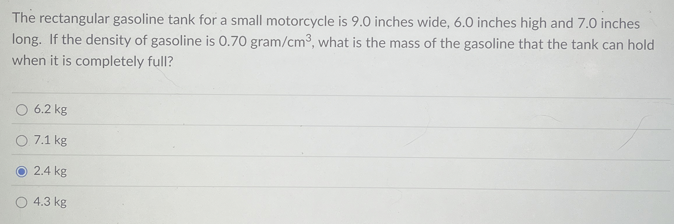 The rectangular gasoline tank for a small