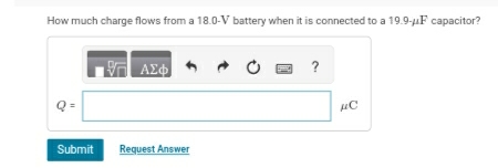How much charge flows from a 1 8 . 0 - V battery