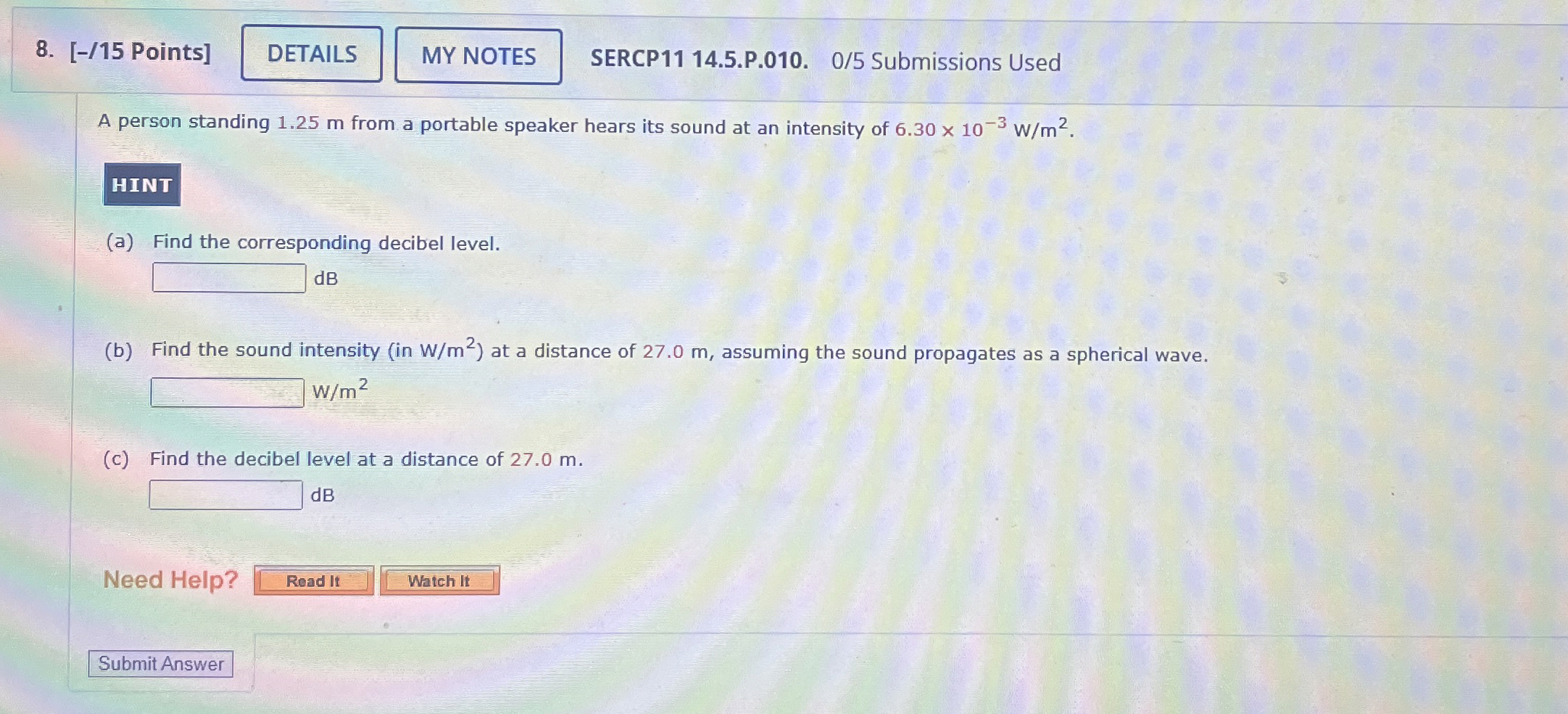 [ - / 1 5 Points ] SERCP 1 1 1 4 . 5 . P . 0 1 0