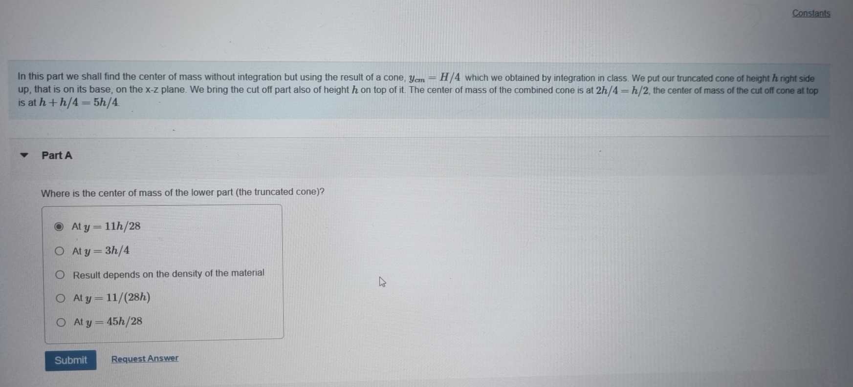 Constants In this part we shall find the center