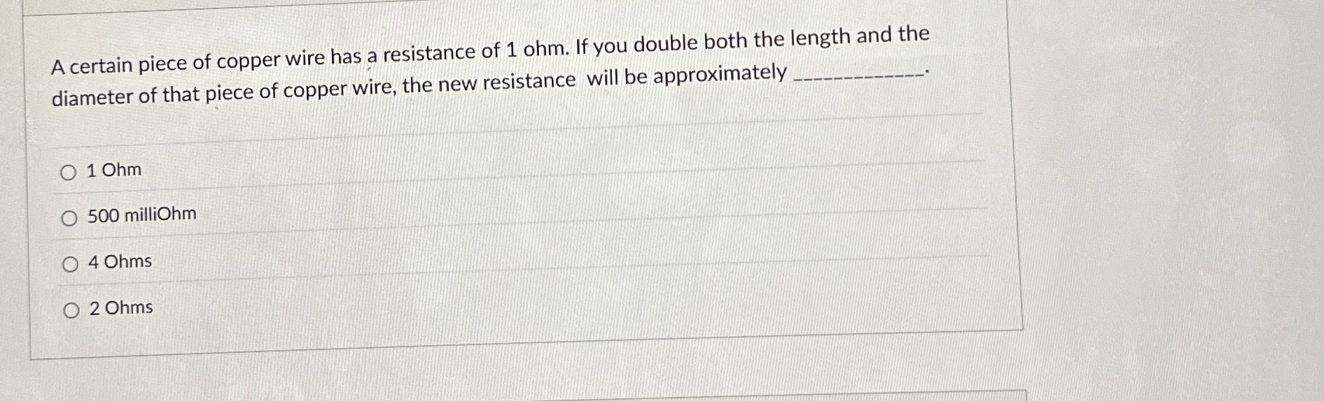 A certain piece of copper wire has a resistance