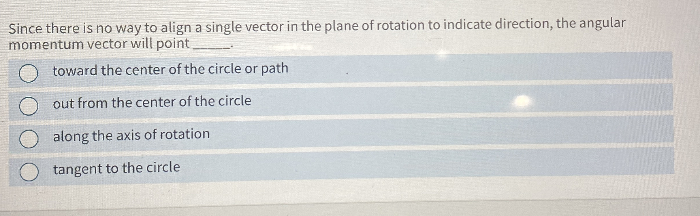 Since there is no way to align a single vector in