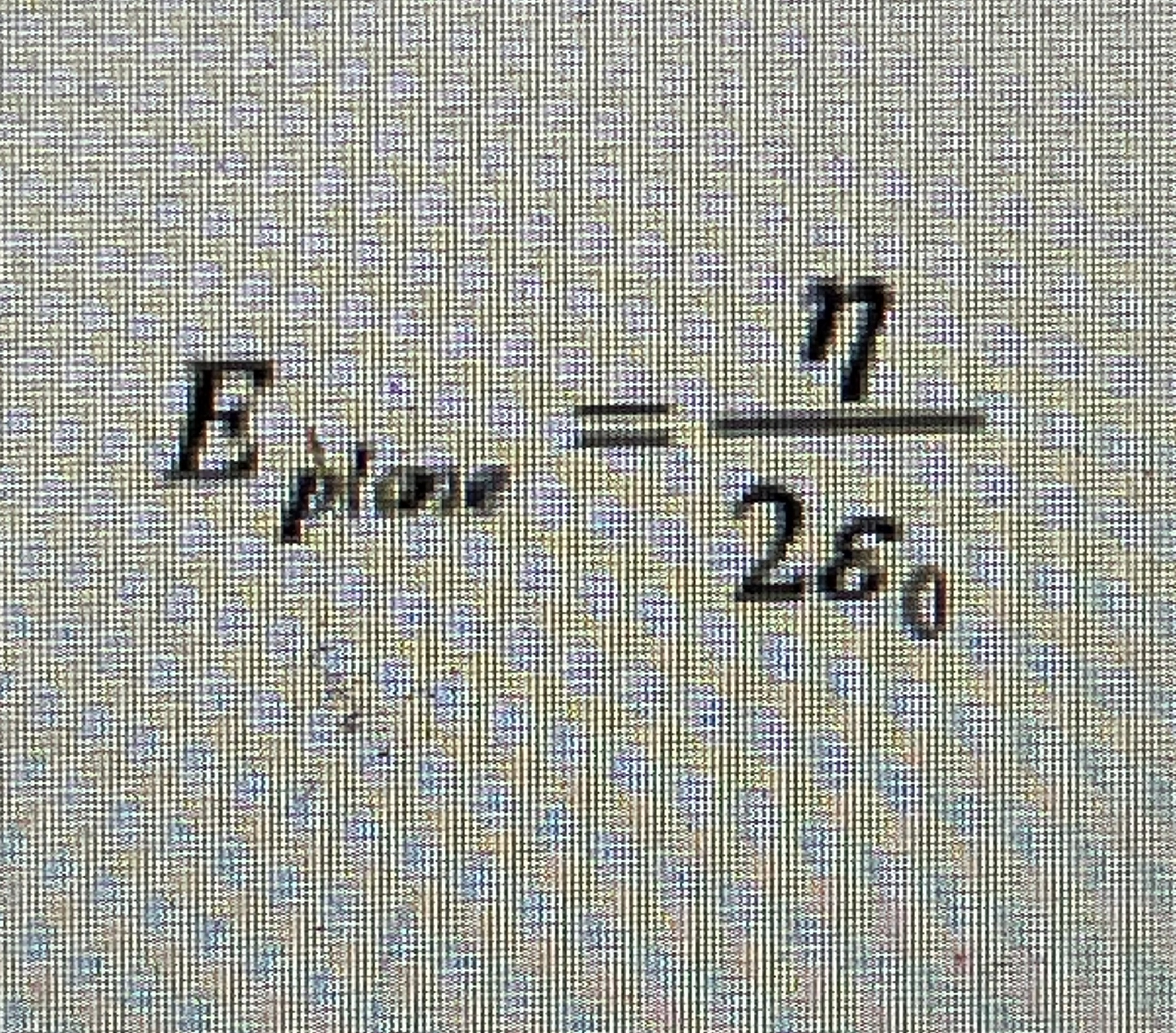 E p t o r e = 2 0 Define the formula and its