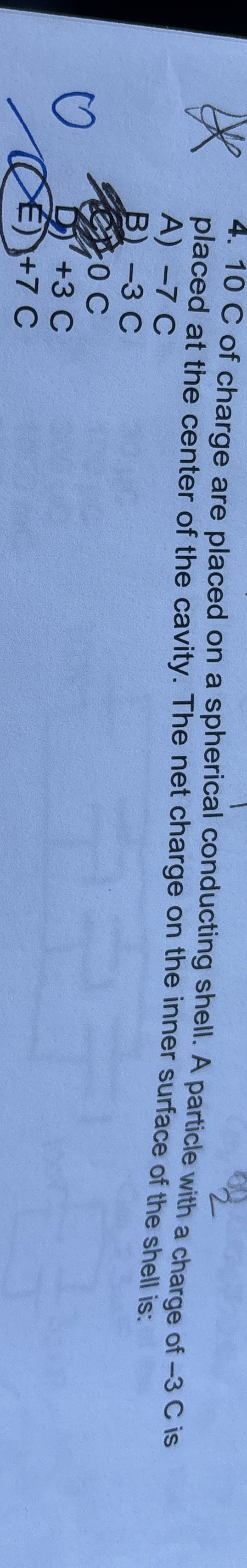 1 0 C of charge are placed on a spherical