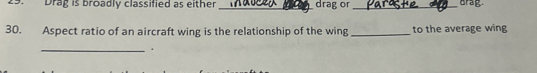 Aspect ratio of an aircraft wing is the