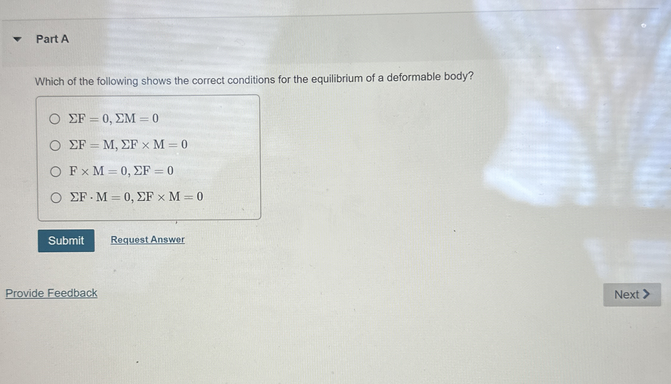Part A Which of the following shows the correct