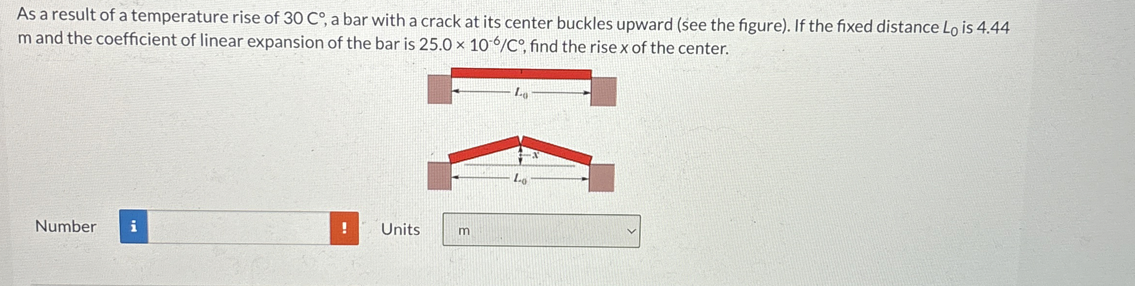 As a result of a temperature rise of 3 0 C , a
