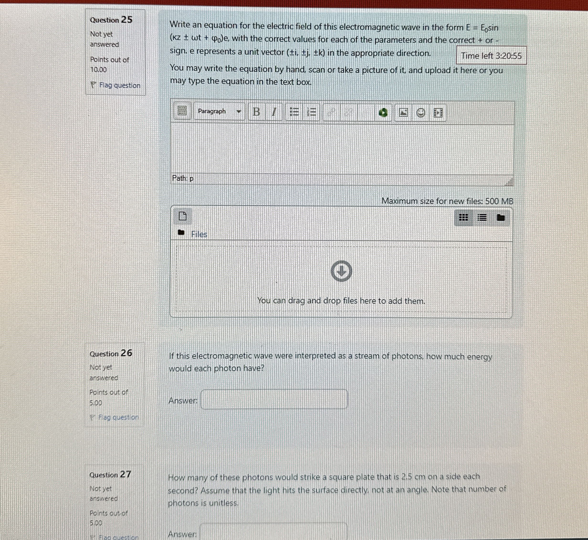 Question 2 5 Not yet answered Points out of 1 0 .