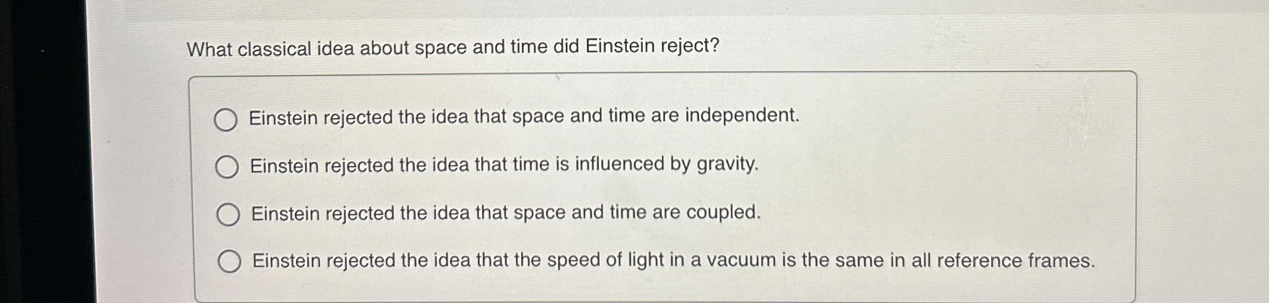 What classical idea about space and time did