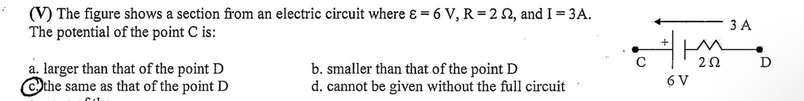 ( V ) The figure shows a section from an electric