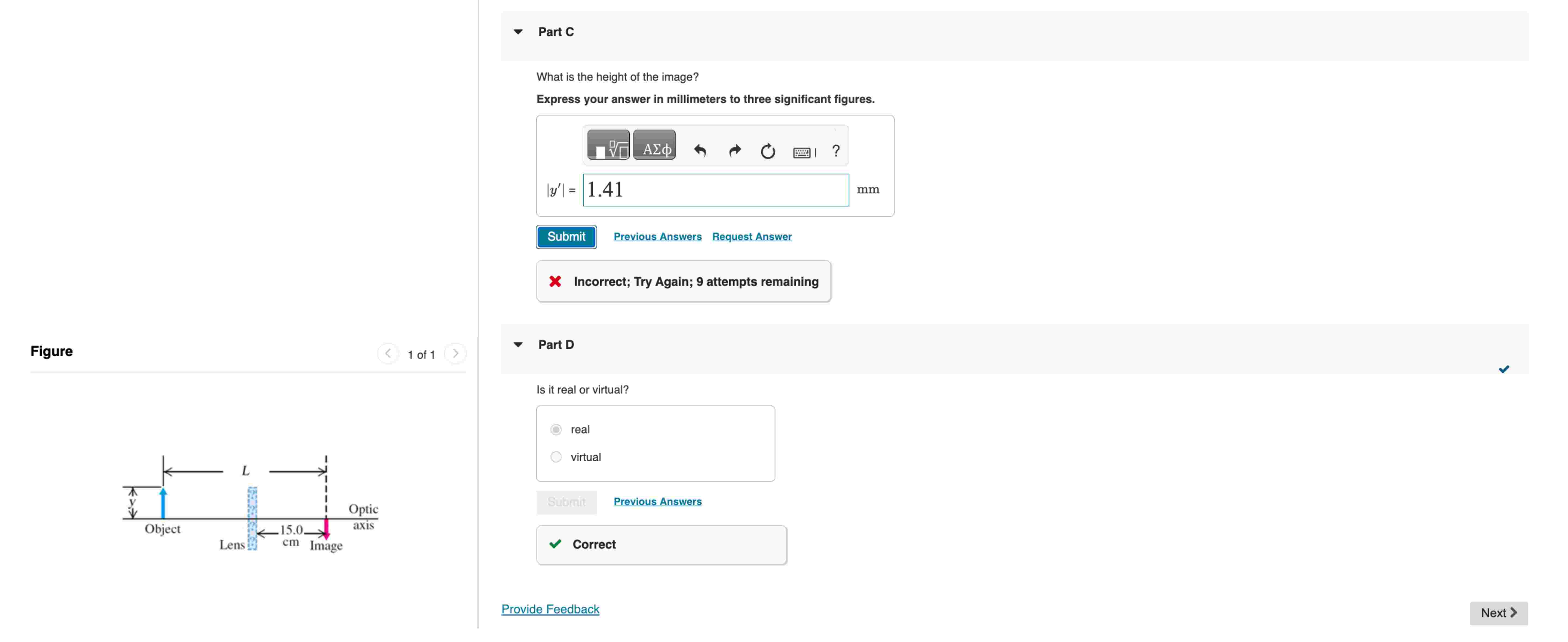 ( Figure 1 ) shows an object and its image formed