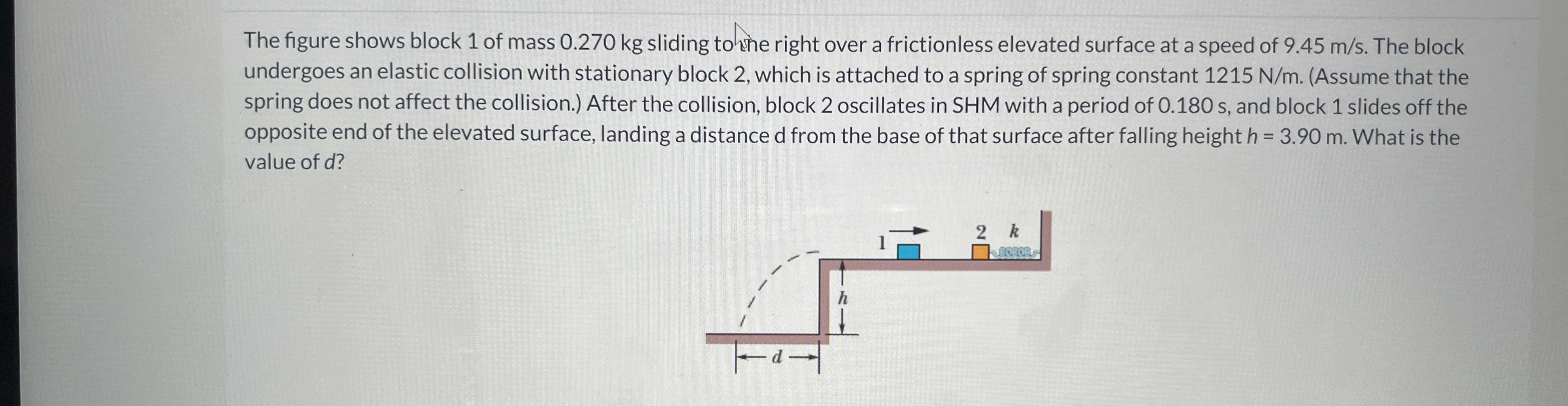 The figure shows block 1 of mass 0 . 2 7 0 kg