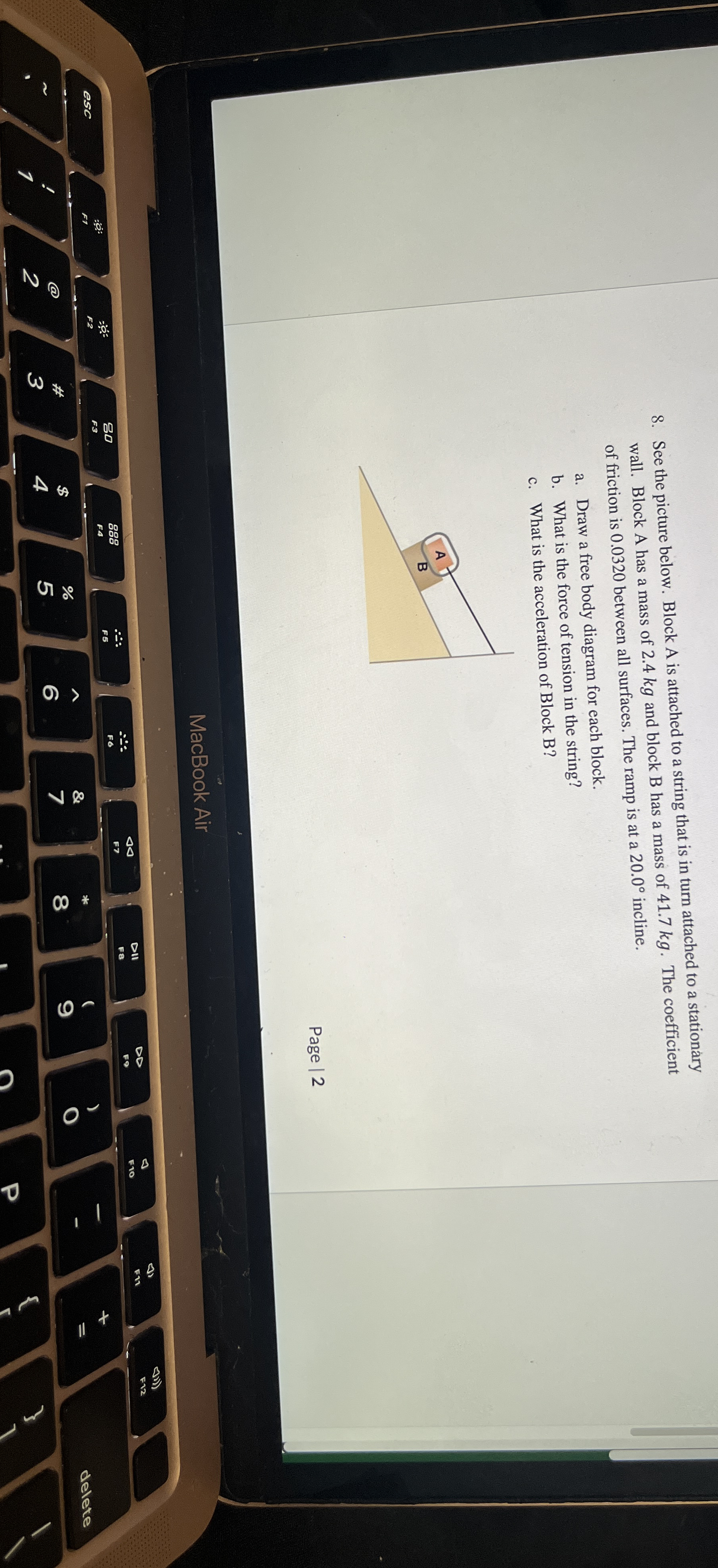 See the picture below. Block A is attached to a