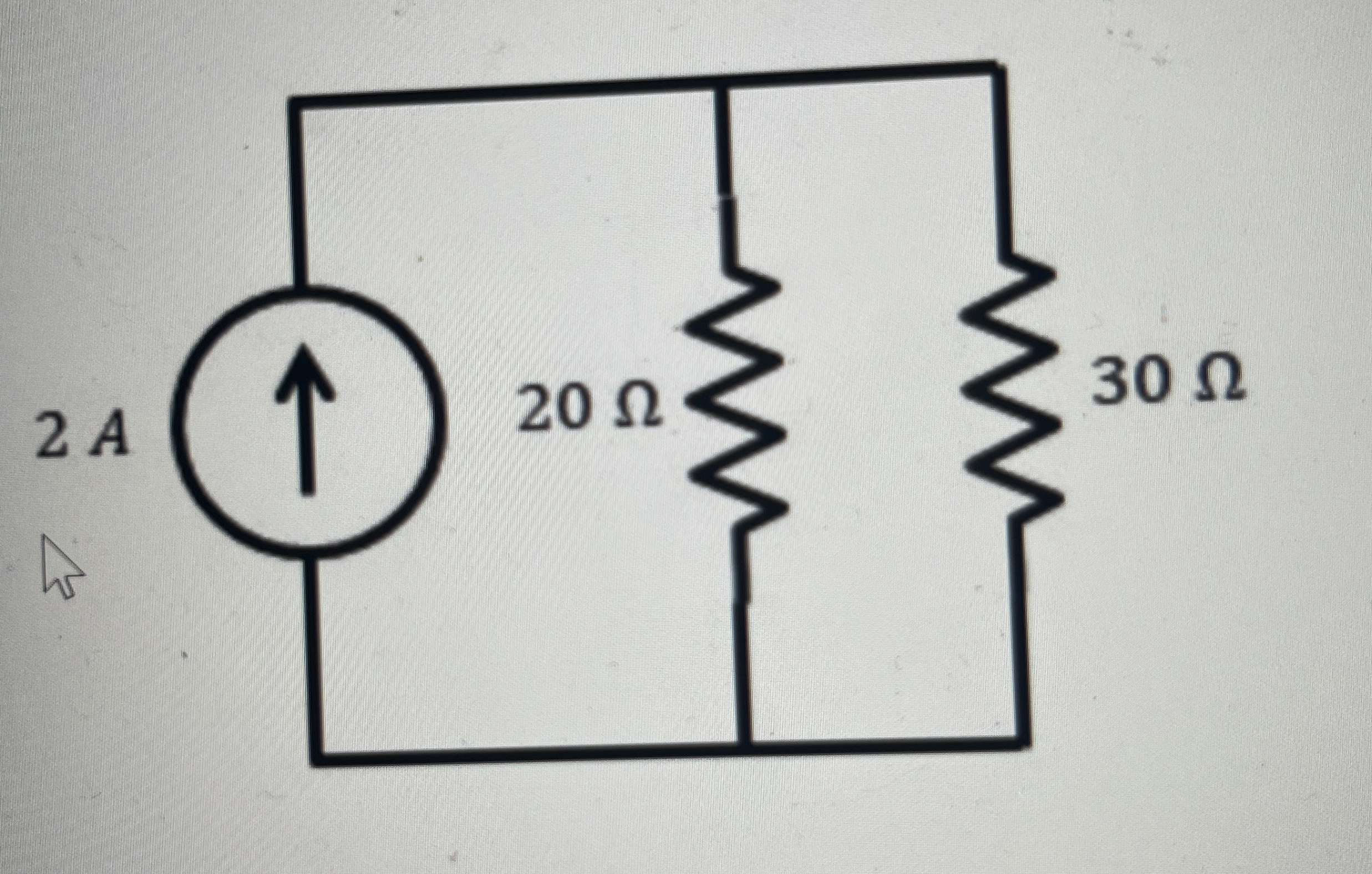 How much power is disdipated by the 2 0 ohm