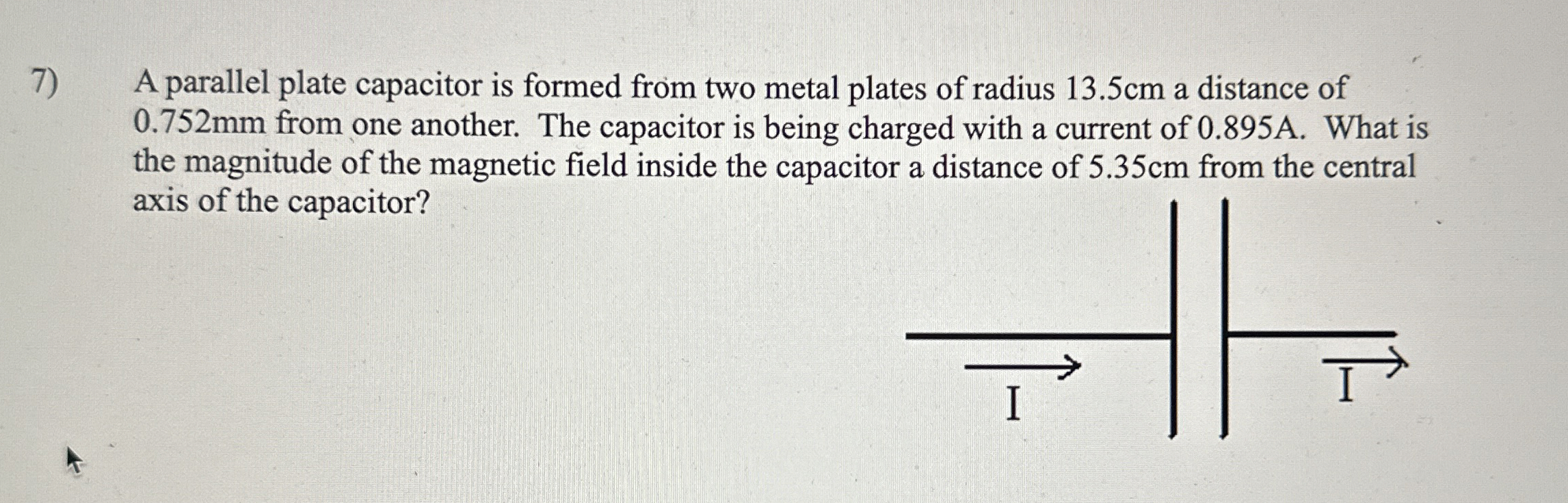 A parallel plate capacitor is formed from two