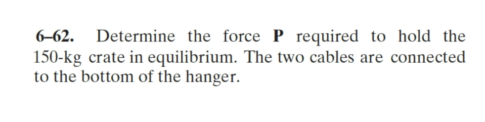 6 - 6 2 . Determine the force P required to hold