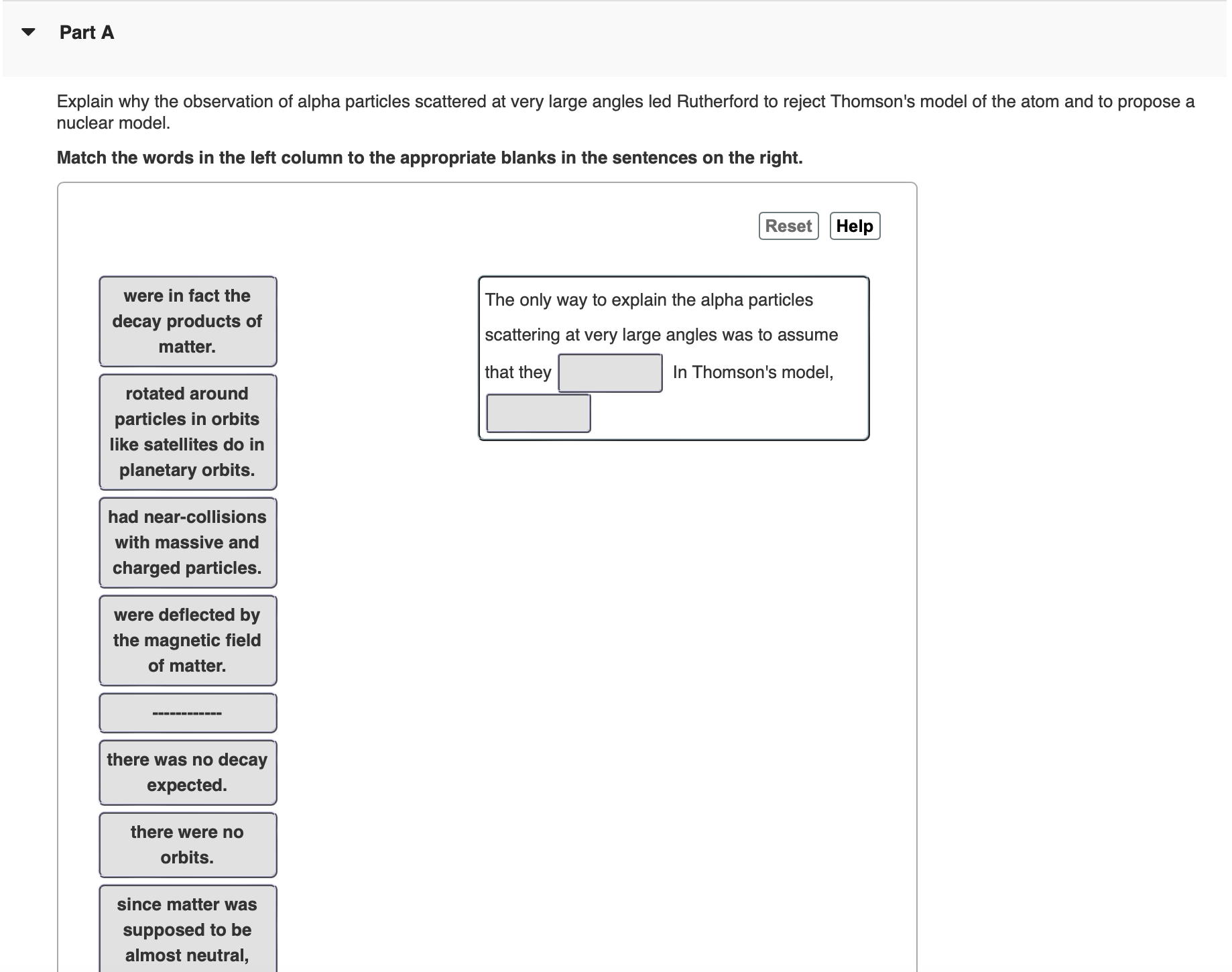 Explain why the observation of alpha particles