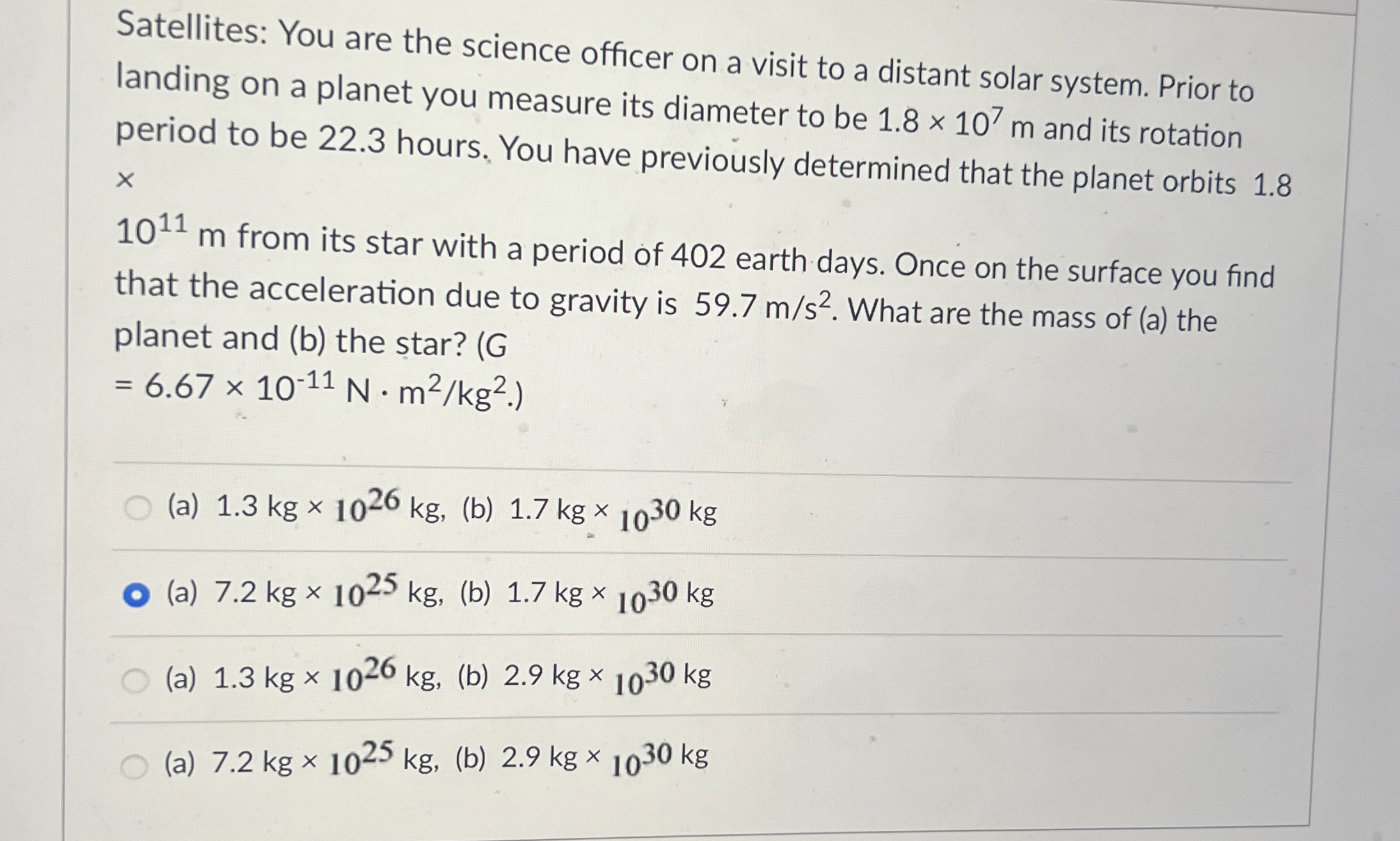 Satellites: You are the science officer on a