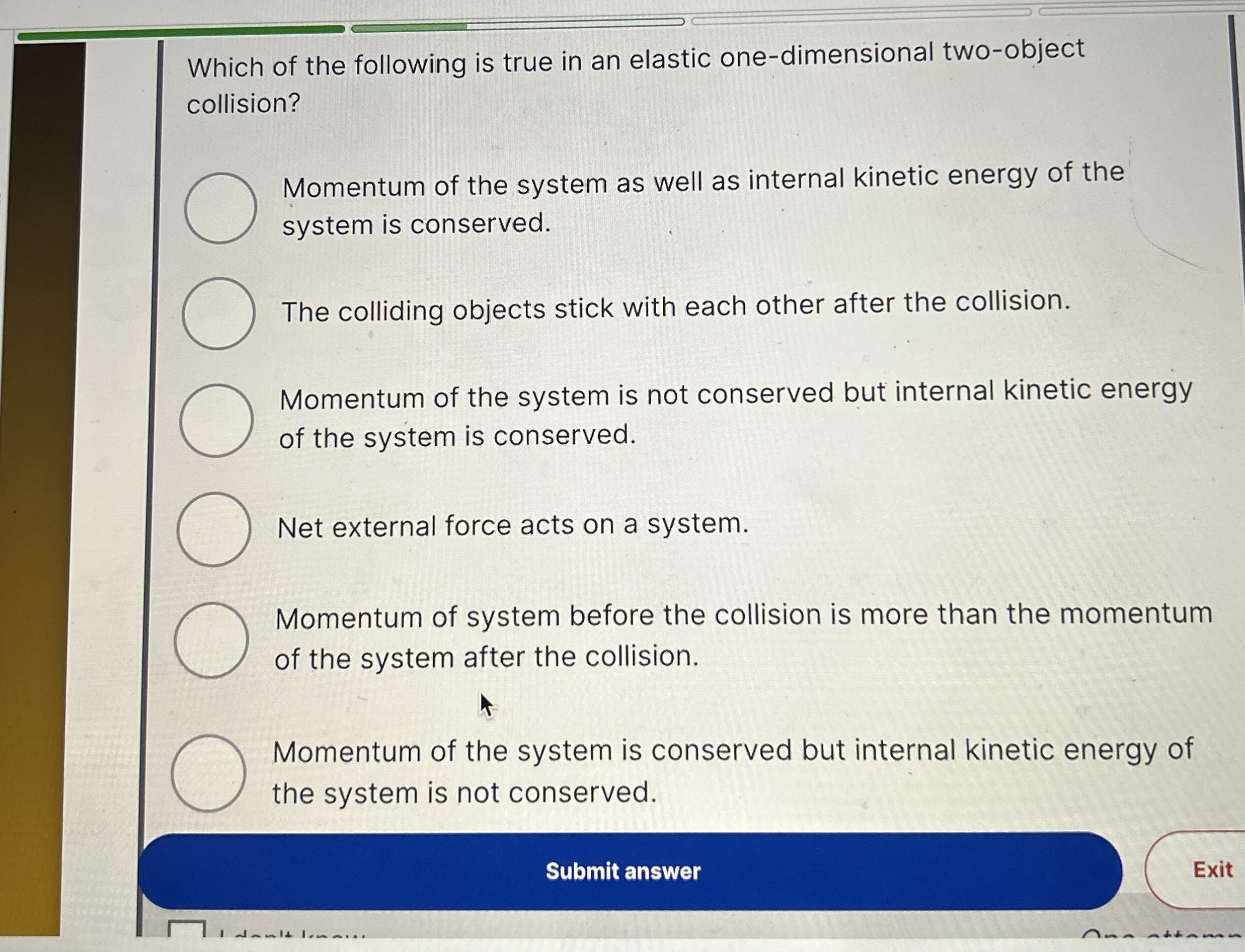 Which of the following is true in an elastic one