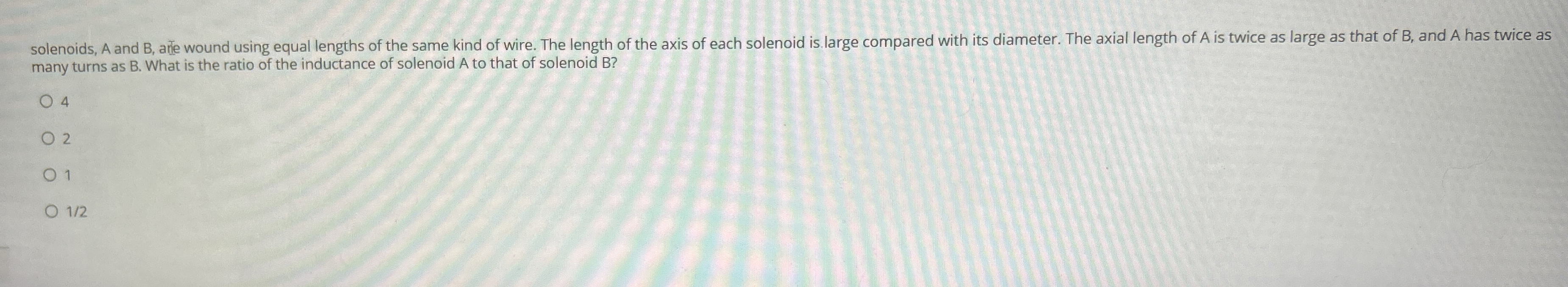solenoids, A and B , ane wound using equal