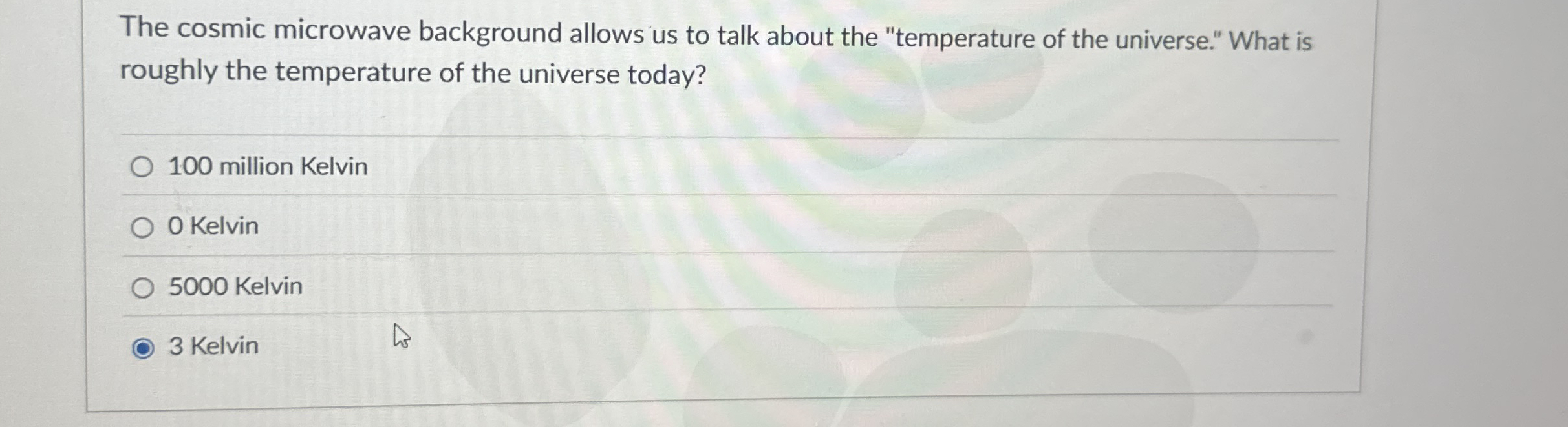 The cosmic microwave background allows us to talk